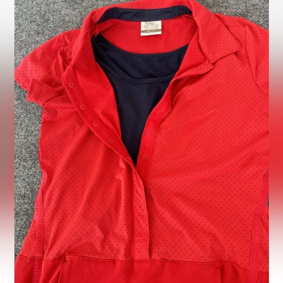 NIKE GOLF Dri-fit Dress Red Airflow Pinhole Fabric Lined Size Medium (10) - Picture 5 of 9